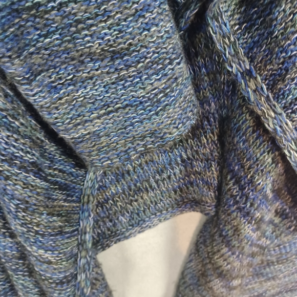 Torrid Women Blue Multicolor Open Front Waterfall Cardigan Size 2X Sweater Knit - Picture 4 of 10